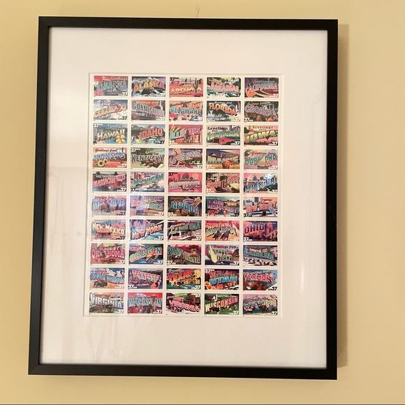 Framed Mint USPS 37c “Greetings From” Commemorative Stamp Sheet - Picture 2 of 14